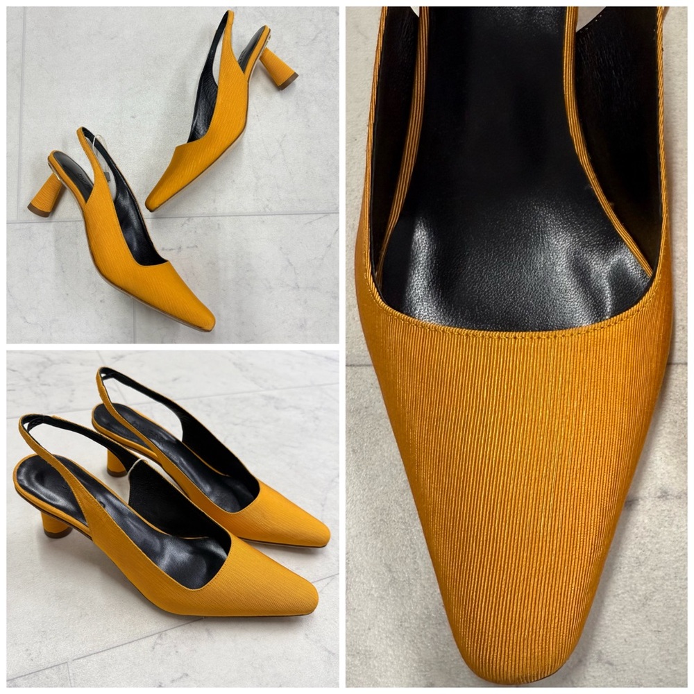 (TT-29) By Far Diana Plisse Slingback Pumps